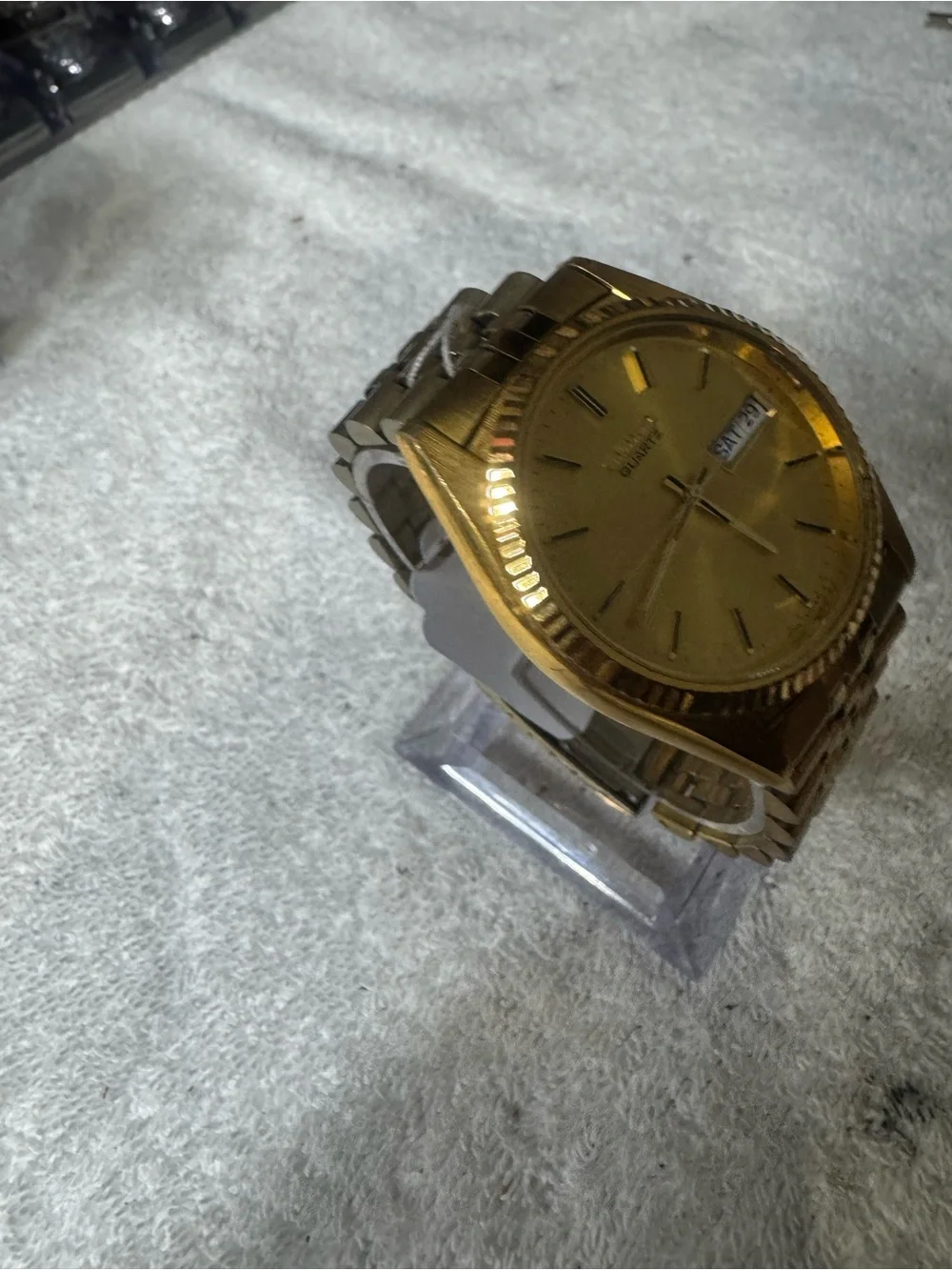 Seiko Gold Tone Quartz Watch with Gold Dial